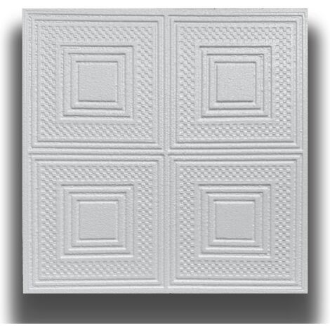 10 o 20mq (40 oppure 80 pezzi) di pannello decorativo a soffitto in polistirene compatto 50x50cm (spess. 1cm) EVORA-Pacco da 20 metri quadrati