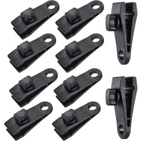 10 occhielli di tensionamento per teloni, clip per tende, tende da sole, elementi di fissaggio antivento, clip in plastica