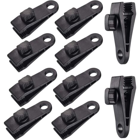 10 ojales para lonas, clips para tiendas de campaña, toldos, fijaciones a prueba de viento, clips de plástico