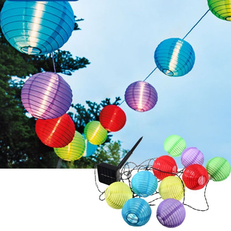 Image of 10 Ones Design Lantern String Lights, Multi-Colored Hanging Lantern String Lights in Home & Garden Decorative String Lights for Indoor Outdoor Use