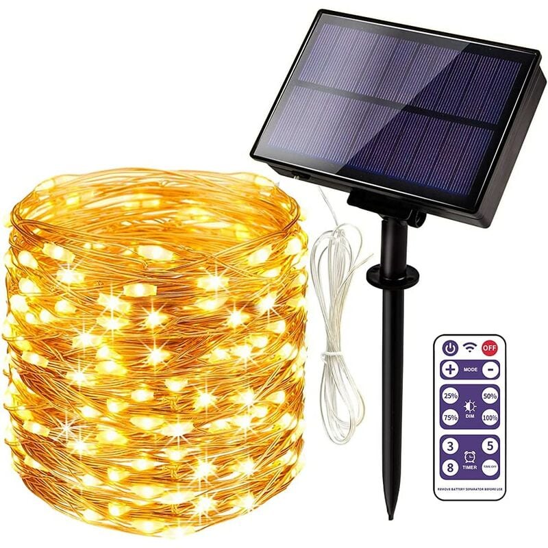 10 Ones Design Solar Lichterketten Outdoor Wasserdicht, 65FT 200 LED Lichterkette Solarbetrieben mit 8 Modi für Patio Yard Garden Wedding Party Home | 06250008780082