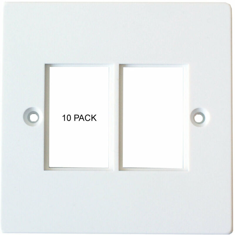 10 pack 2x Double Gang Module Modular Frame 25 x 38mm LJ6C Wall Face Plate Cable