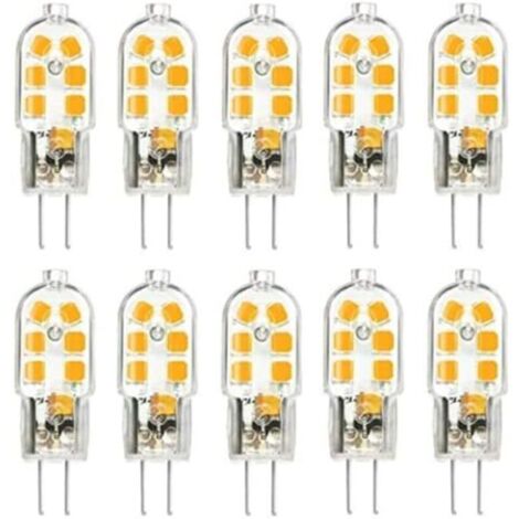 10 Pack Ampoule LED G4 1W économie d'énergie G4 LED 360° Angle de faisceau AC/DC 12V 250LM Blanc Chaud 3000K Chambre Salon Cuisine Cuisine Jardin