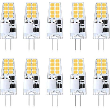 10 Pack Ampoule LED G4 3W Économie d'énergie Équivalent 20W Lampe Halogène G4 LED 360° Angle de faisceau AC/DC 12V 300LM Blanc Naturel 4500K Chambre Salon Cuisine