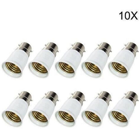 10 Pack B22-E27 Socket Converter LED Douille de lampe E27 bases de lampe E27 culot led [Classe énergétique A++]