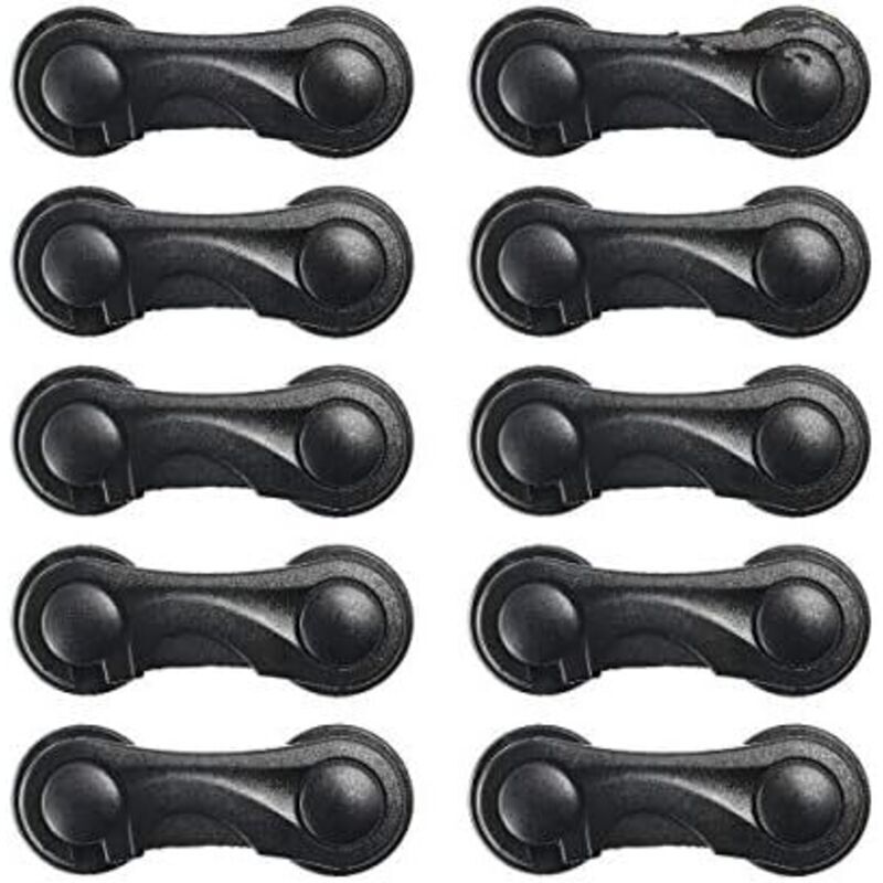 10-Pack Baby Door Safety Locks - Drawer Door Locks - Upgraded Version for Furniture, Kitchen, Strong Grip, No Drilling Required - Black