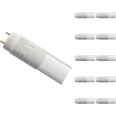 (10 Pack) Crompton Lamps LED 6ft T8 Tube 28W G13 (70W Equivalent) 4000K Cool White 2900lm 1778mm Length Multipack Lights