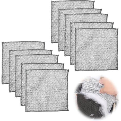 10 Pack Dish Cleaning Cloths, Glass Cleaning Cloth, Metal Wire Dish Cloth, Multi-function Microfiber Cleaning Cloth