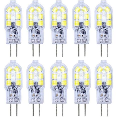 10 Pack G4 Ampoule LED 2W LED Bulb 12 SMD 2835LEDs Blanc Froid Haute Illumination 120LM LED Lighting AC/DC12V [Classe énergétique A+]