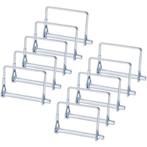 10 PACK Goupille de blocage d'arbre , 5/16 pouces Pto goupille de verrouillage avec retenue de fil carré pour jardin de pelouse de remorques de ferme