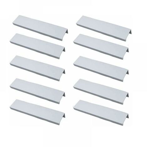 10 Pack Kitchen Cabinet Handles - Invisible Handle, Brushed Furniture Handle, Silver Aluminum Alloy Furniture Handle, Center Distance 64 mm, YMYNY