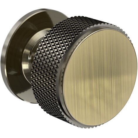 10 Pack Knurled Cabinet Knobs Solid Aluminium 2 Sizes Screws Round for Kitchen Dresser Furniture