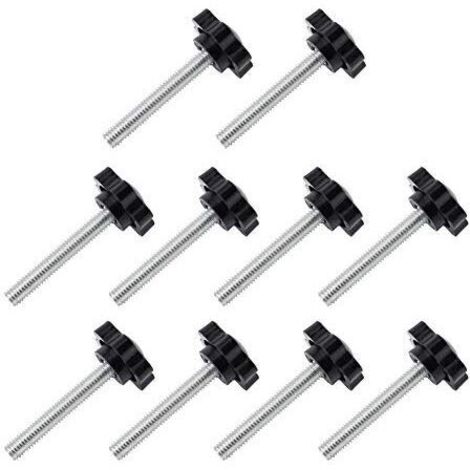 10-Pack M6x30mm Vis de pouce, étoile en plastique moletées Bouton de serrage à vis Thumbscrew