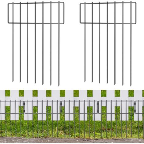10-Pack Metal Animal Fence, Rust-Proof Garden Barrier with Ground Stakes 16.7in High, Decorative Yard Fencing for Dogs Flower Beds