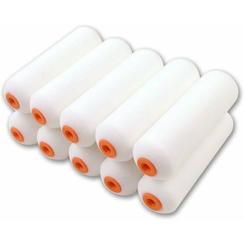 10 Pack Mini High Density Foam Roller Sleeves 110mm Ideal for high gloss coatings on a smooth surface.(11cm)