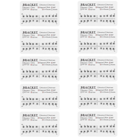 10 Packs de Brackets Orthodontiques Métalliques pour Dents avec Fentes 0.022" et Crochets 3-4-5