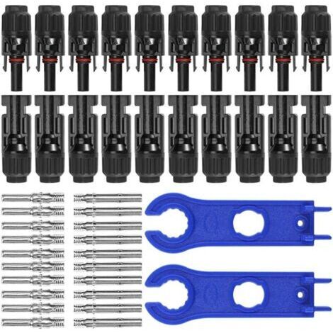 10 paia connettori MC4 per fotovoltaico, connettori PV maschio/femmina, doppia guarnizione, per accessori cablaggio pannelli solari.