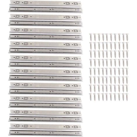 10 paiements par paquet Rail coulissant en acier inoxydable de 22 pouces 55 cm Rail de tiroir épaissi en trois sections Rail coulissant silencieux à amortissement hydraulique (exclusivité entrepôt à l