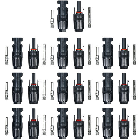 10 Paires / 20 Paires De Connecteurs De Cable De Panneau Solaire Male/Femelle Pour Systeme Pv