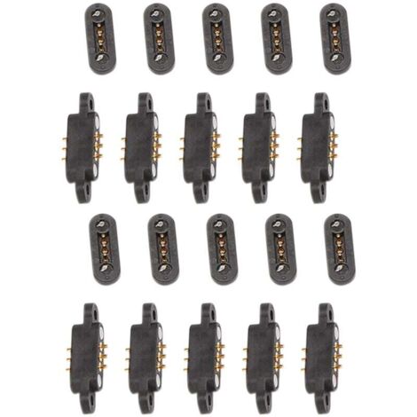 10 Paires Connecteurs Pogo Magnétiques 3 Positions Ressort Aimants Pas 2 3 Mm Trous Traversants