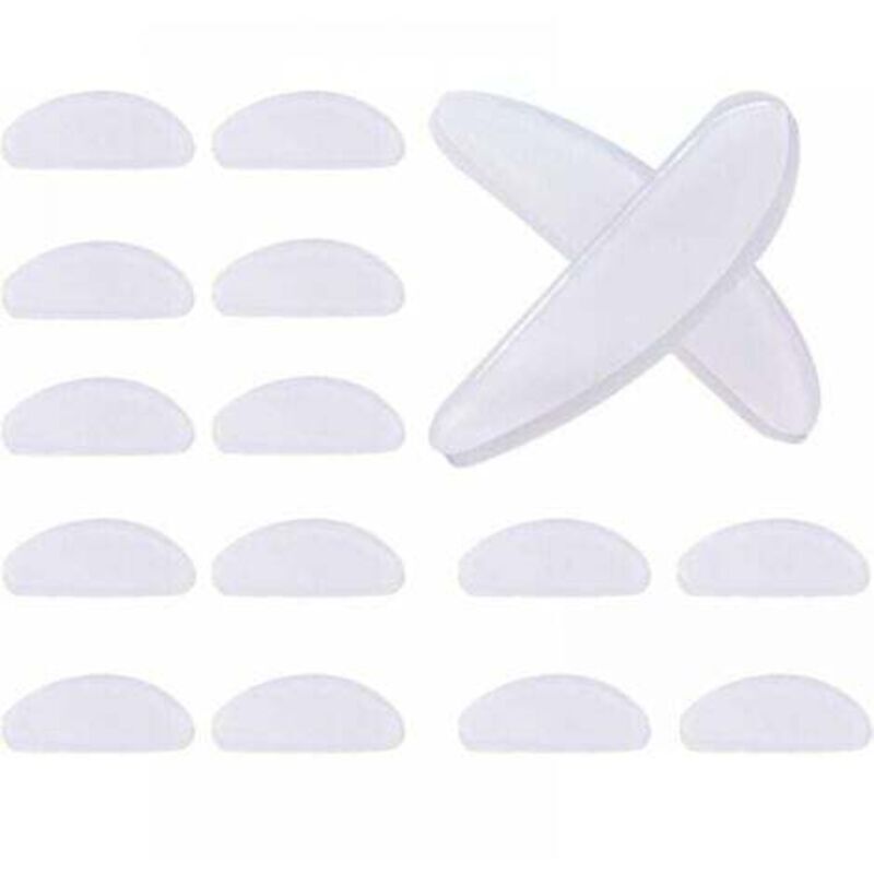 10 Paires Coussinets de Nez Adhésif Plaquettes de Nez en Silicone Antidérapant pour Lunettes Lunettes de Soleil Spectacles (Transparent, 1 mm)