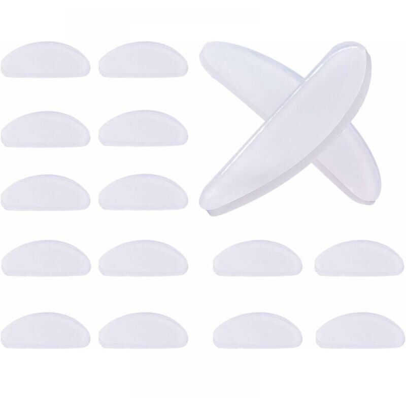 10 Paires Coussinets de Nez Adhésif Plaquettes de Nez en Silicone Antidérapant pour Lunettes Lunettes de Soleil Spectacles (Transparent, 1 mm)