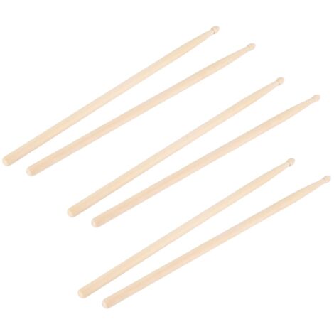 10 Paires de Baguettes de Batterie 7A en Bois - Pour Batterie Acoustique, Accessoires de Percussion