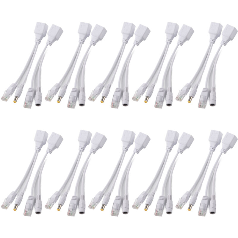 10 paires de caméras ip Poe RJ45 câble Ethernet adaptateur injecteur dc 12 v Rapanda