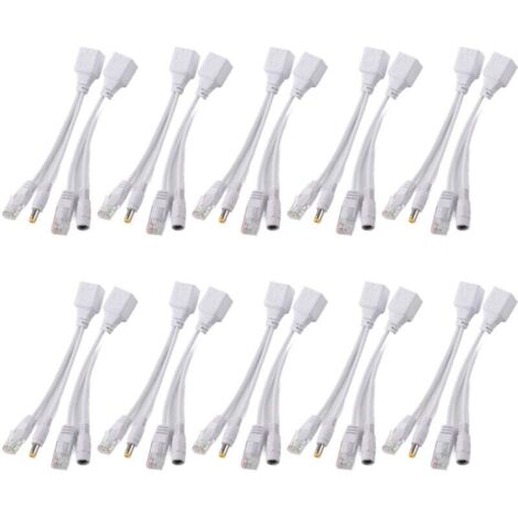 10 paires de caméras IP Poe RJ45 câble Ethernet adaptateur injecteur DC 12 v-RAPANDA