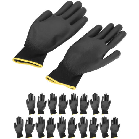 10 Paires de Gants de Travail Anti-Statiques avec Revêtement PU - Accessoire de Sécurité