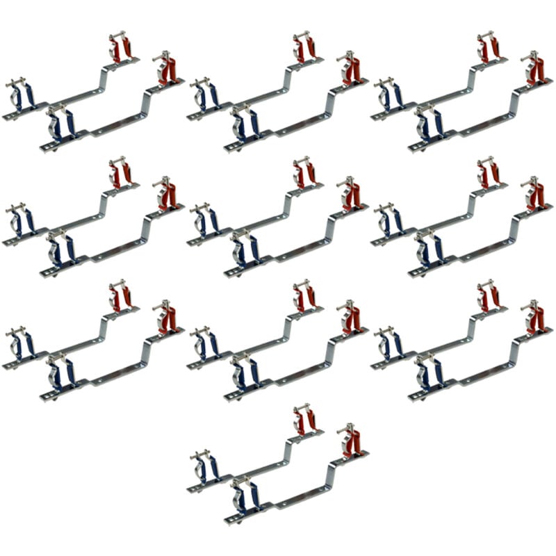 10 paires de Supports réglables pour collecteurs 1/2' (15/21) - 3/4' (20/27) - 1'' (26/34) Arcanaute