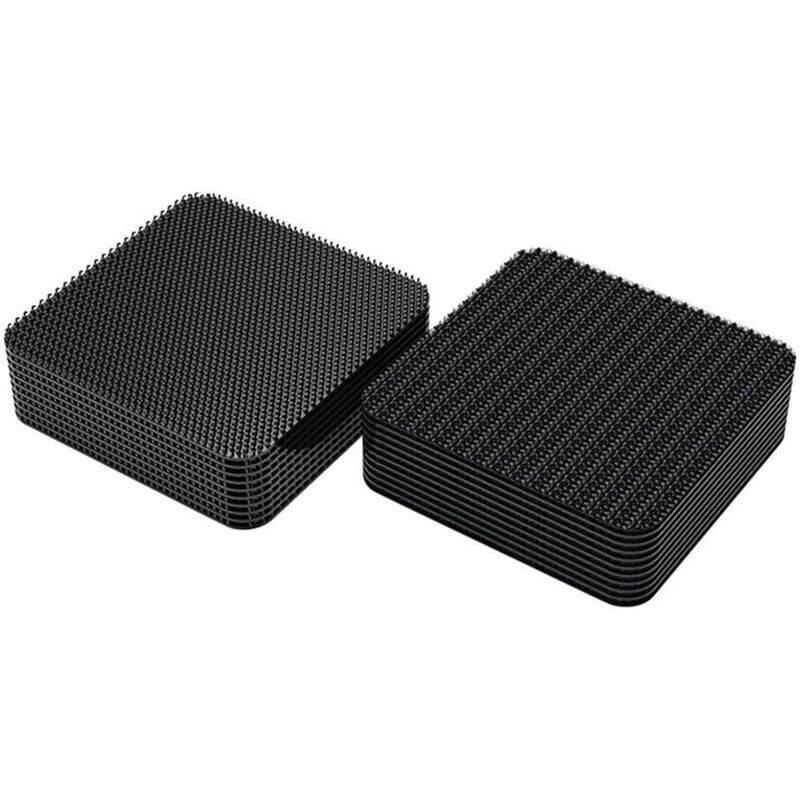 10 Paires Double Face Scratch,Scratch Autocollant Double Face,Bande Auto-Adhésif Carré Noir,Ruban Adhésif Scratch,Fermeture autocollante,pour