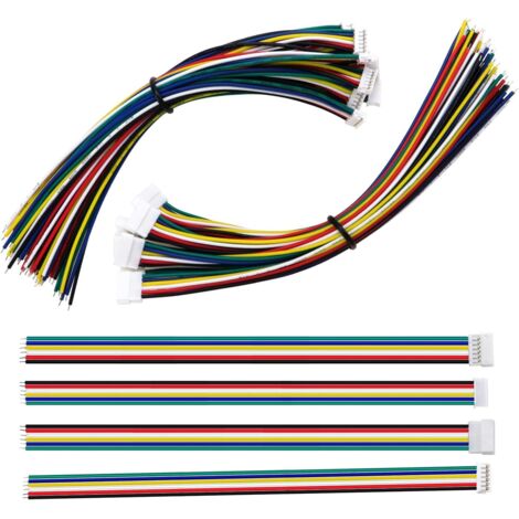 10 Paires JST 1.5 ZH 6 Pin Connecteur, JST ZH 6 Broches Connecteur Mâle et Femelle avec Câble Fil Électrique 150mm 26AWG