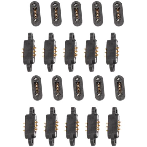 10 Pairs Spring Loaded Magnetic Pogo Pin Connector 3 Positions Magnets Pitch 2.3MM Through Holes Male Female Probe