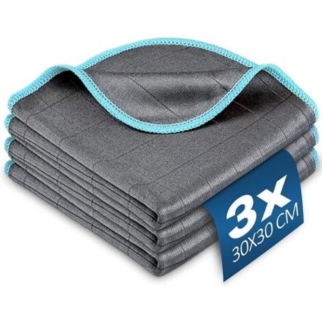 10 panni in microfibra magica al carbonio 400GSM, assorbenti e anti-aloni, per la pulizia dei vetri di finestre, bicchieri, piatti, cucina, casa, auto, riutilizzabili e lavabili.