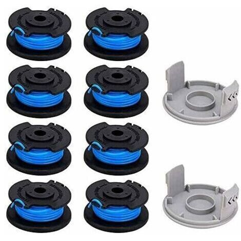 10 Paquets Bobine de Rechange pour Coupe-bordure de Ligne 0,065 pouce pour Ryobi 18v 24v 40v, Compatible Avec Ryobi One + AC14RL3A, Coupe-fil Sans Fil Line 11ft, 8 Bobines + 2 Capuchons de Coupe