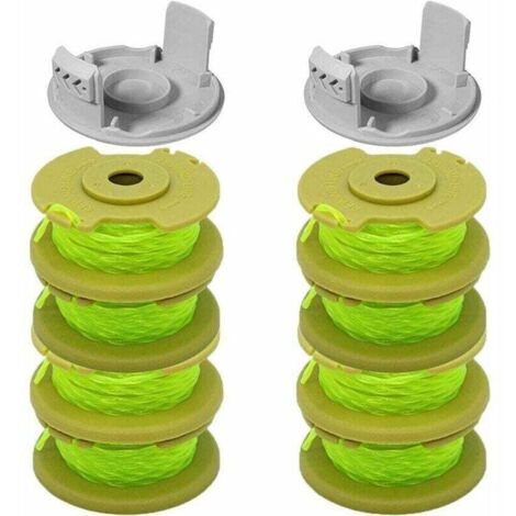 10 Paquets Bobine de Rechange pour Coupe-bordure pouce pour Ryobi , Compatible Avec Ryobi One + AC14RL3A, Coupe-fil Sans Fil , 8 Bobines + 2 Capuchons de Coupe,（ Jaune）