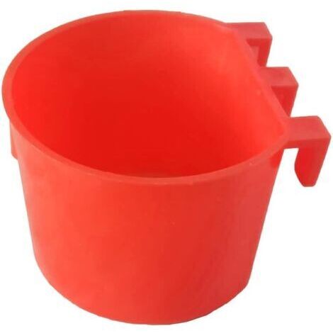 10 paquets, tasses d'alimentation, type suspendu, bouteille d'eau de poulailler, adapté aux pigeons, cailles, perruches, lapins, volaille, 8,5 8,5 6cm