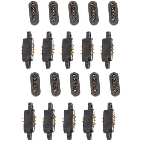 10 pares de conectores magnéticos Pogo de 3 posiciones con imanes de resorte, paso de 2-3 mm y orificios pasantes.