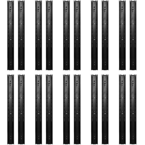 10 pares de guías para cajones de 3 piezas, extensión, riel de soporte grande para oficina en casa, 18 pulgadas