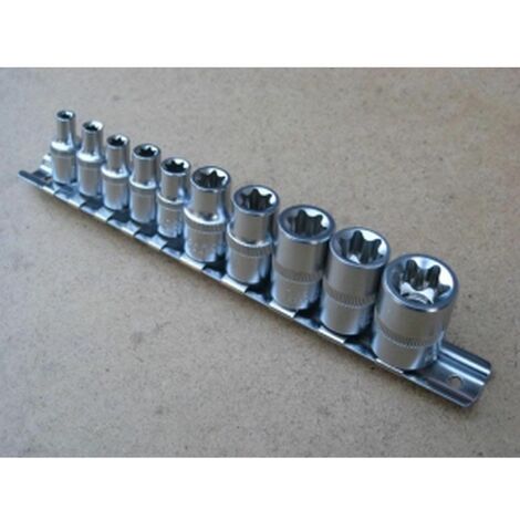 10 pc Set Torx Estrella Hembra Conectores 1/4