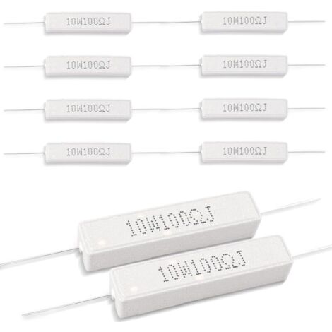 10 Pcs 10W 5% Tolerance 100 Ohm Ceramic Cement Resistor for DIY Projects and Experiments