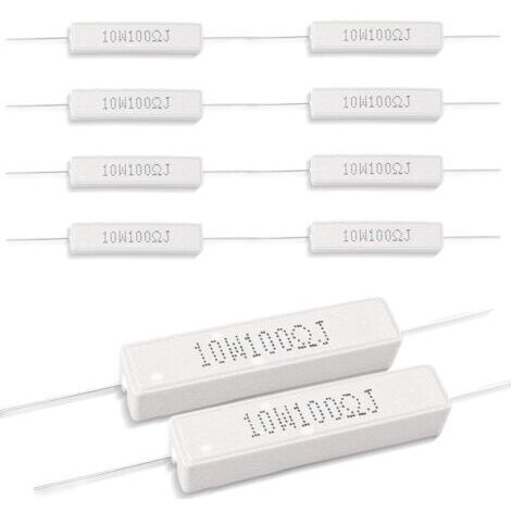 10 Pcs 10W 5% tolérance 100 ohm résistance au ciment céramique pour le projet bricolage et les expériences