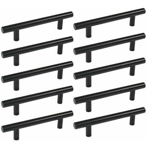 10 pcs 160 mm T Bar Baton Cuisine Armoire Porte Poignées Placard Tiroir Chambre Meubles Tirer Noir-Fei Yu