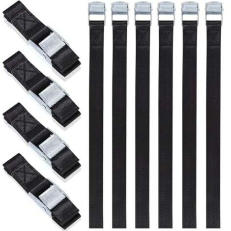 10 PCS 25mm x 50cm Sangle a Cliquet avec Boucle, Sangle Arrimage, Sangles D\'Arrimage, Sangle de Serrage, Sangles Demenagement, pour Porte Velo, Moto, Bagage, Voiture