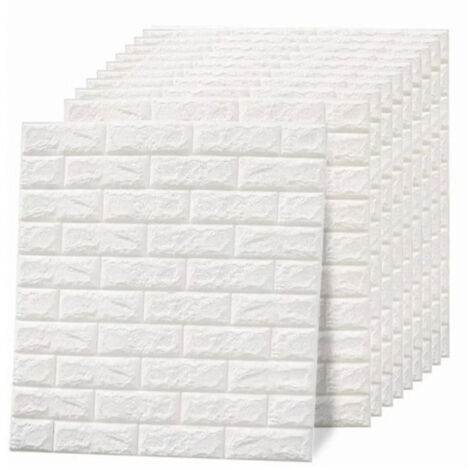 10 Pcs 3D Papier Peint Auto-Adhésif Imperméable Faux Brique Mur Panneau pour Salon Chambre A