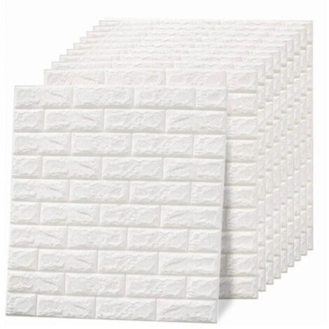 10 Pcs 3D Self-Adhesive Waterproof Faux Brick Wall Panel Wallpaper for Living Room Bedroom A