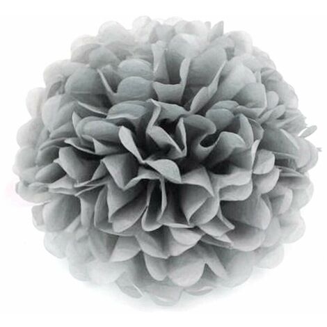 10 Pcs 8 Pouces Gris, Tissu Pom Pom Pom Ornement Mariage Anniversaire Baptême Communauté Noël Halloween Fête ou Accessoires pour Diverses Occasions