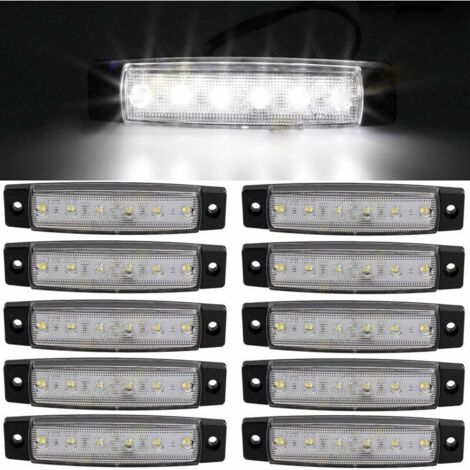 10 pcs 9,7 cm 6 LED côté 12V LED MARKER Remorque Feux de gabarit pour camion, marqueur lumière Ambre, partie arrière Feu de Gabarit, camion Cab Feux de gabarit, RV Convoi