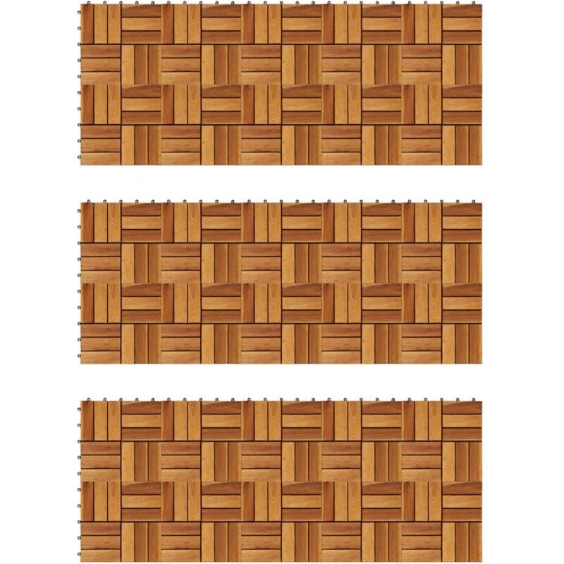 Decking Tiles 30 X 30 Cm Acacia Set Of 30 Vidaxl - Brown